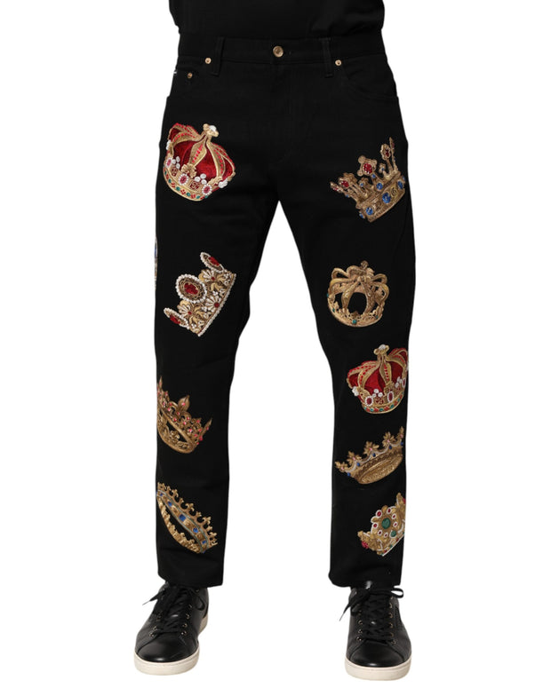 Black Baroque Royal Men Dress Trouser Pants