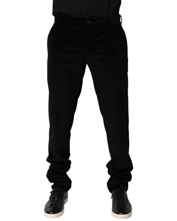 Black Cotton Men Dress Formal Trouser Pants
