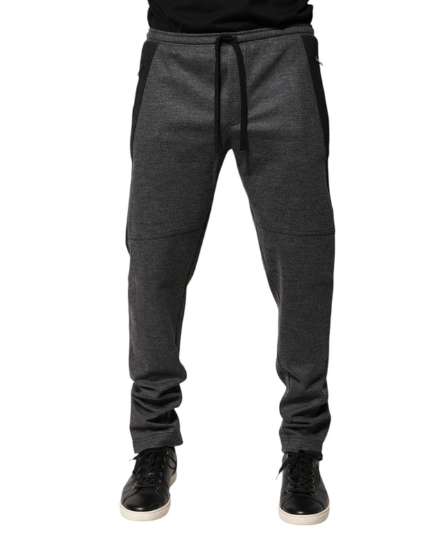 Gray Black Wool Blend Jogger Sweatpants  Pants