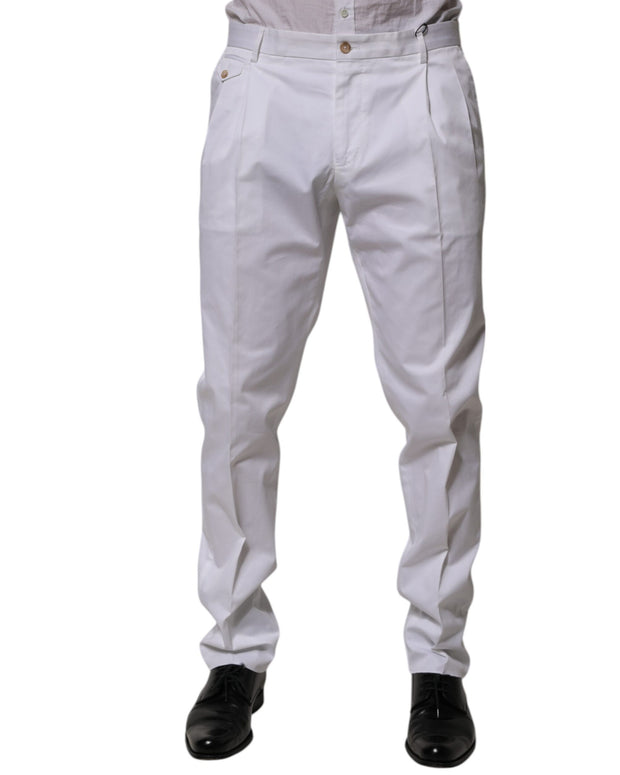 White Cotton Dress Slim Formal Trouser Pants