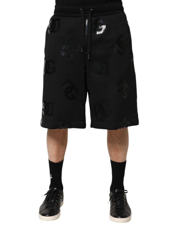 Black Logo Cotton Bermuda Sweatshorts Shorts