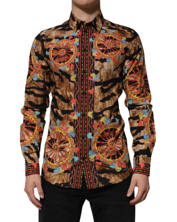 GOLD Cotton Tiger Carretto Long Sleeve Shirt