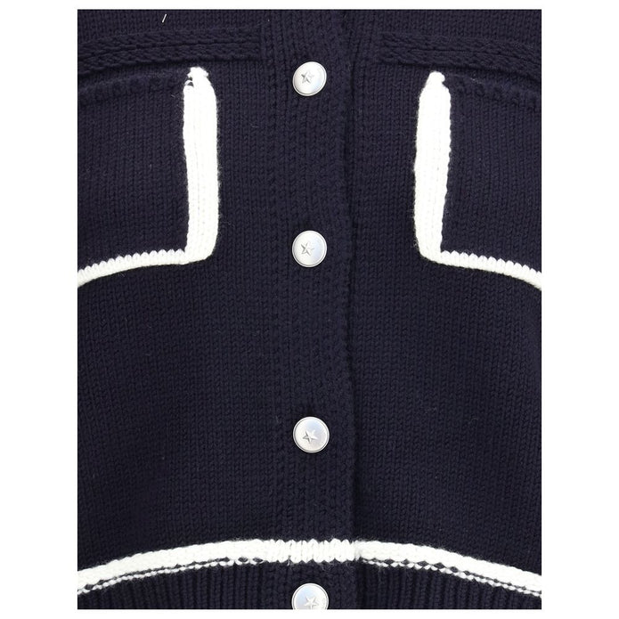 Cardigan with contrasting profiles