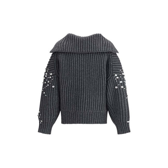Rhinestones wool Cardigan
