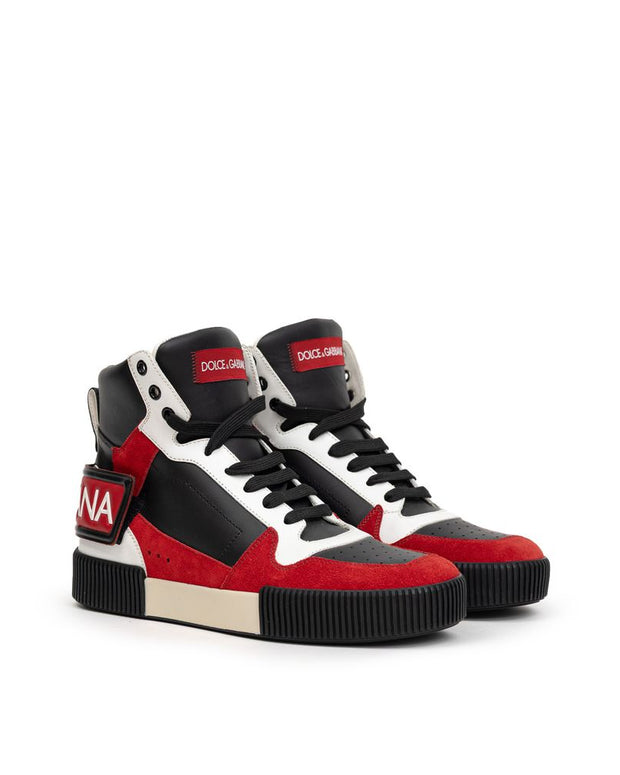 Bicolor Leather High Top
