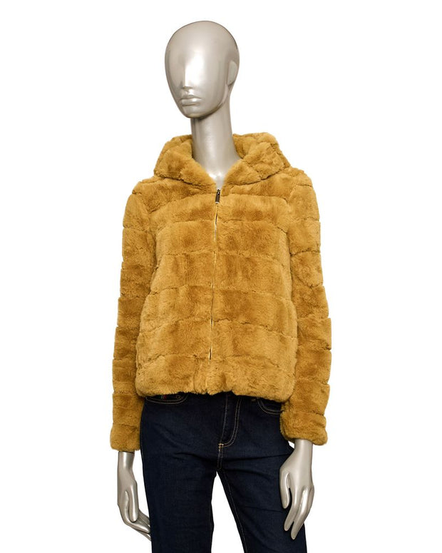 Yellow Polyester Women Jacket