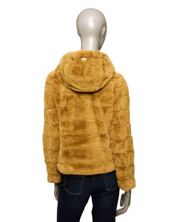 Yellow Polyester Women Jacket