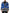 Blue Cotton Logo Patch Ribbed Knit Cardigan Sweater
