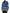 Blue Cotton Logo Patch Ribbed Knit Cardigan Sweater