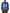 Blue Cotton Logo Patch Ribbed Knit Cardigan Sweater