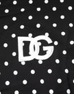 Black Polka Dot Short Sleeves Collared Polo T-shirt