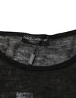 Black Linen Mesh Tattered Longsleeves T-shirt