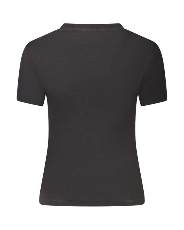 Black Cotton Women T-Shirt
