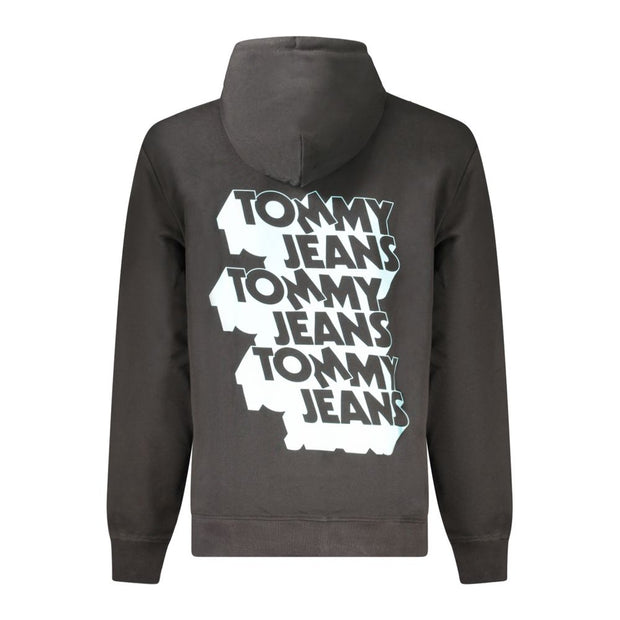 Black Cotton Men Hoodie