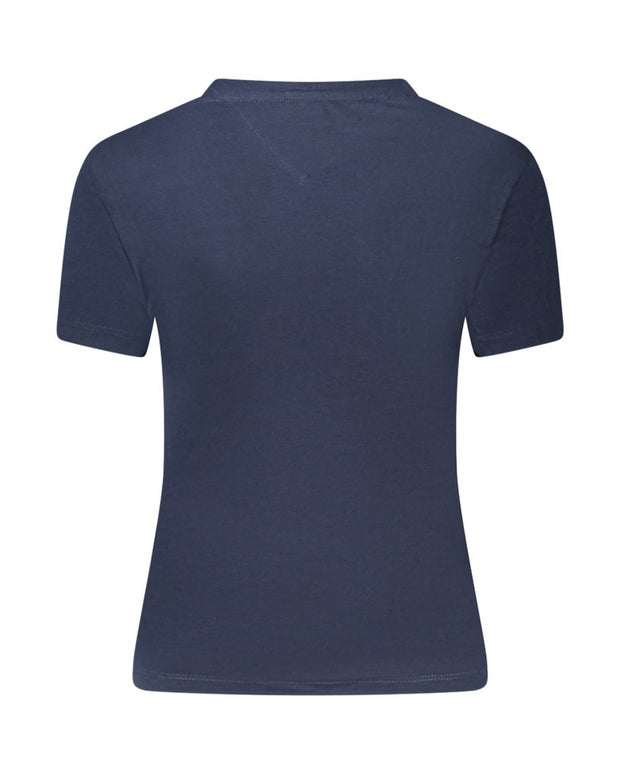 Blue Cotton Women T-Shirt