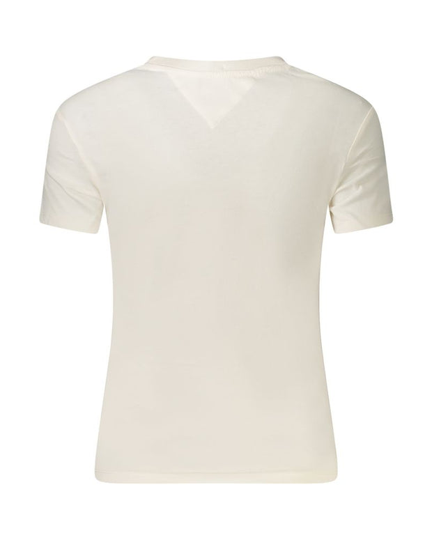 White Cotton Women T-Shirt