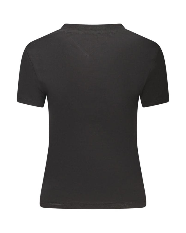 Black Cotton Women T-Shirt