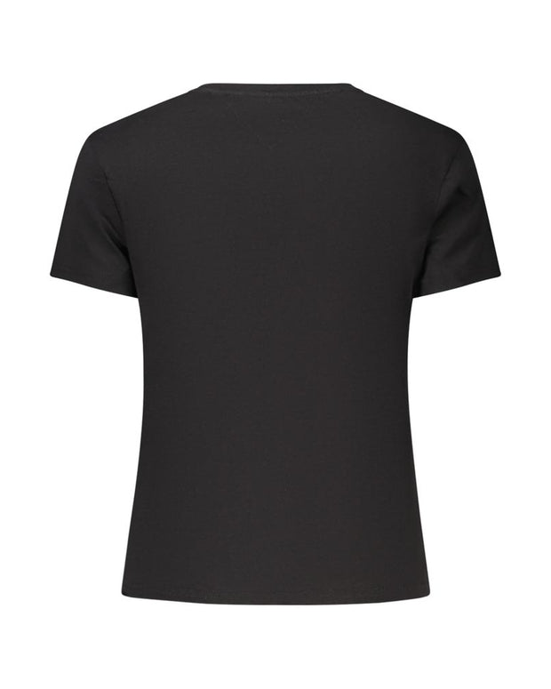 Black Cotton Women T-Shirt