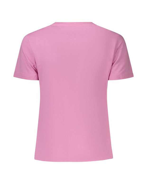 Pink Cotton Women T-Shirt