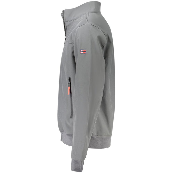 Gray Polyester Men Jacket