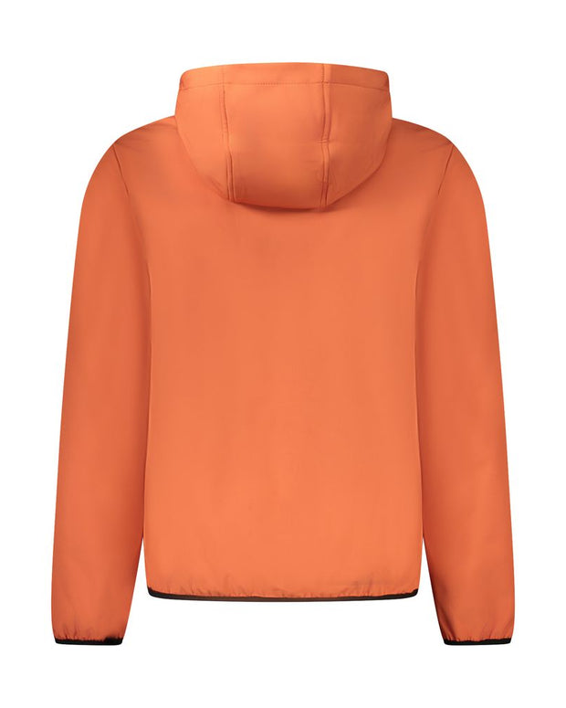 Orange Polyester Men Jacket