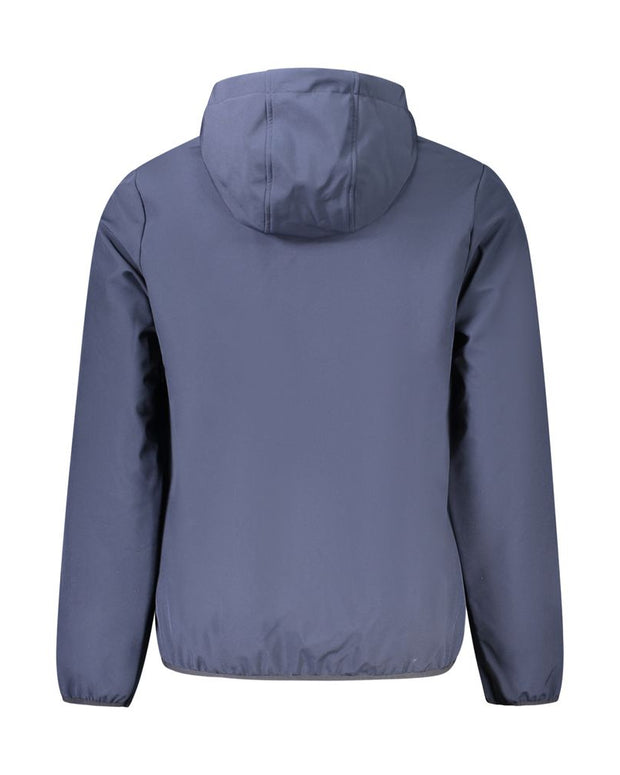 Blue Polyester Men Jacket