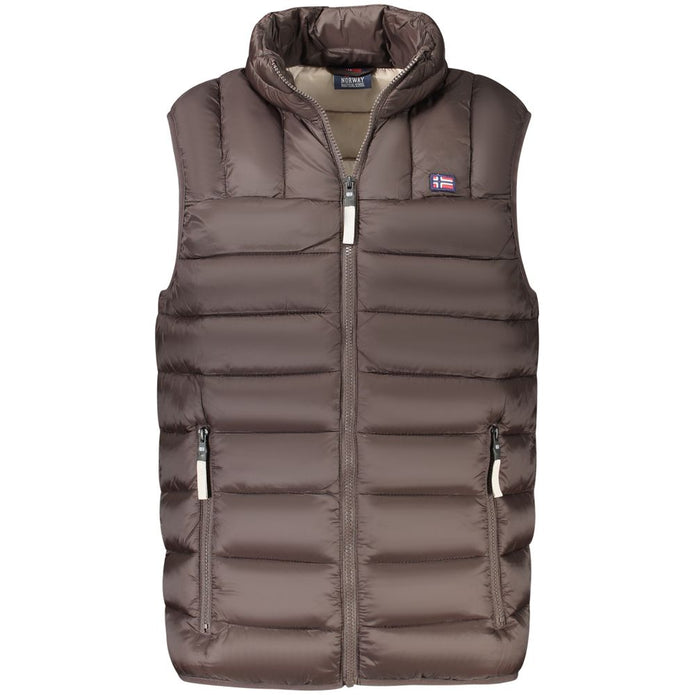 Brown Polyamide Men Jacket