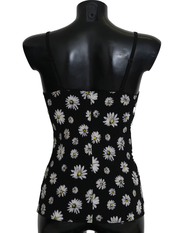 Black Daisy Print Dress Lingerie Chemisole
