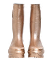 Rose Gold Rubber Pull On Rain Boots  Shoes