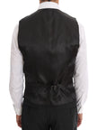 Gray Patterned Wool 3 Piece Slim Suit