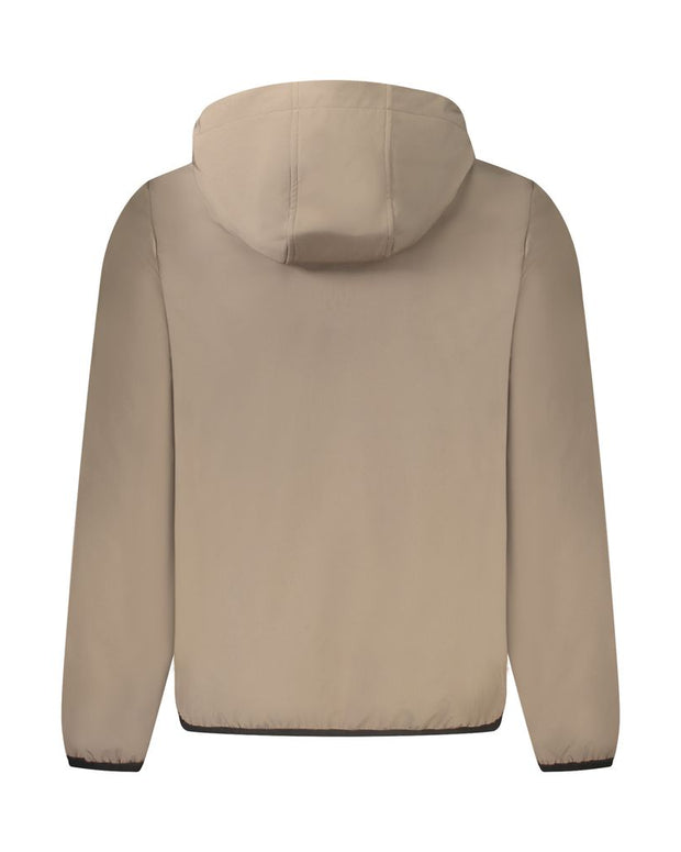 Brown Polyester Men Jacket