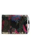 Multicolor Jacquard Floral Document Briefcase Bag
