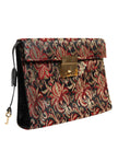 Multicolor Jacquard Floral Document Briefcase Bag