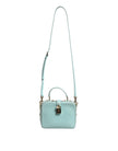 Mint Green Embossed Leather Padlock Shoulder Bag