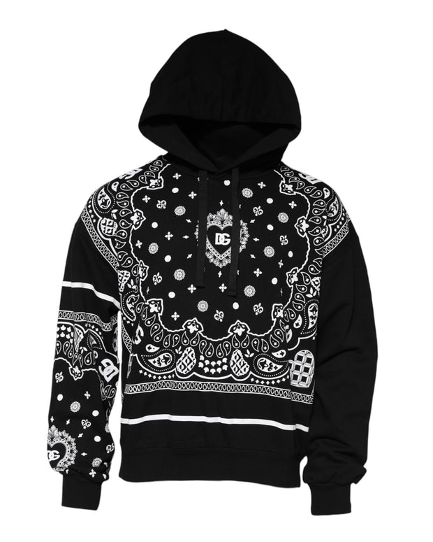 Black Bandana Hooded Men Sweatshirt Sweater