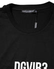 Black DG Vib3 Print Cotton Crew Neck T-shirt