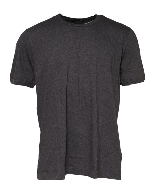 Dark Gray Crew Neck Short Sleeves T-shirt