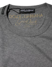 Gray Cotton Crew Neck Short Sleeves T-shirt