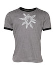 Gray Sacred Heart Cotton Crew Neck T-shirt