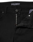 Black Cotton Skinny Mid Waist Denim Jeans