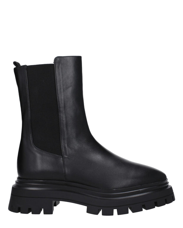 Black Leather Ankle Boots