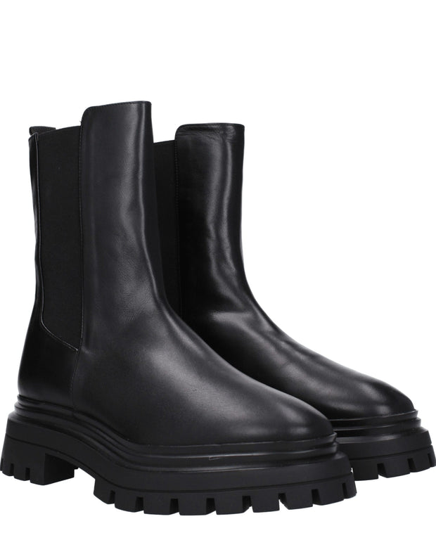 Black Leather Ankle Boots