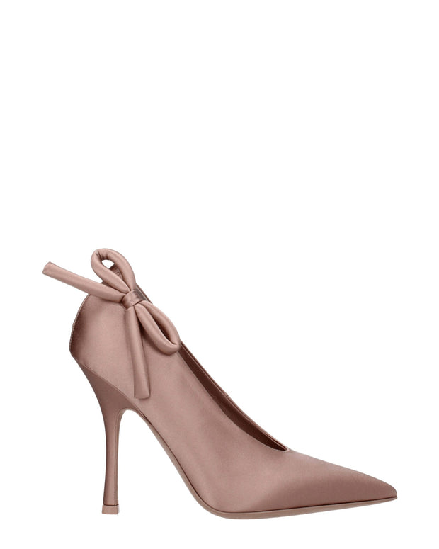 Pink Satin High Heel Pumps