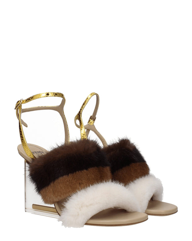 Brown Mink Strap-Ons Sandals