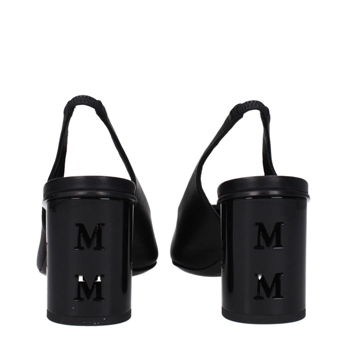 Black Leather High Heel Pumps