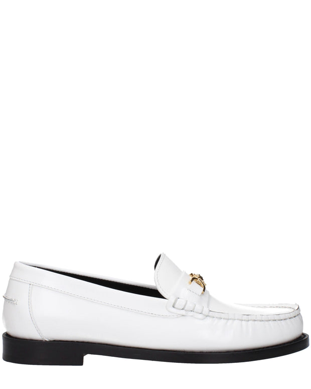 White Leather Slip-On Loafers