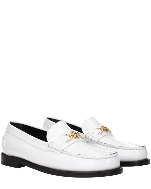 White Leather Slip-On Loafers