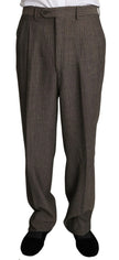 Brown Single Breasted Wool Suit
