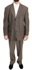 Brown Single Breasted Wool Suit