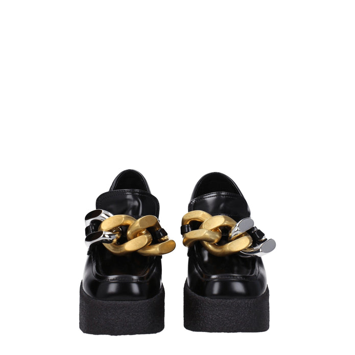 Black Leather Platform Loafers